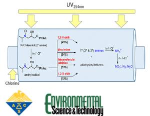 Transformation of an Amine Moiety of Atenolol during Water Treatment with Chlorine/UV: Reaction Kinetics, Products, and Mechanisms